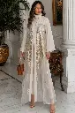 cocoloco cream and gold organza abaya.webp