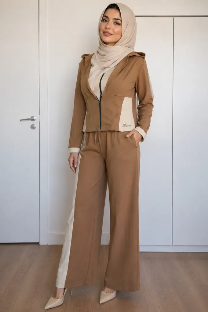 cocoloco turkish tan and cream lounge suit with hood-lasagrada vertical.webp