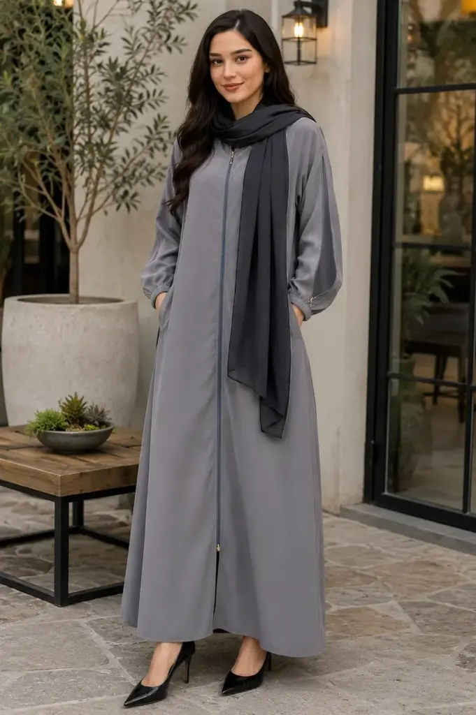 Madrid Twill Aero Zip Abaya