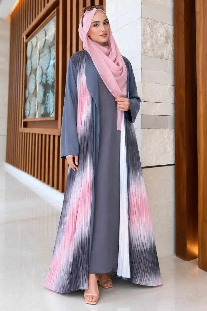 Zayna Satin Pleated Abaya