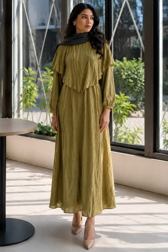 Olive Tencel Layer Dress