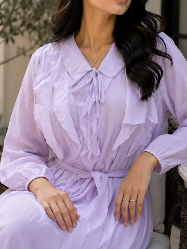 Lavender Cascade Tencel Dress