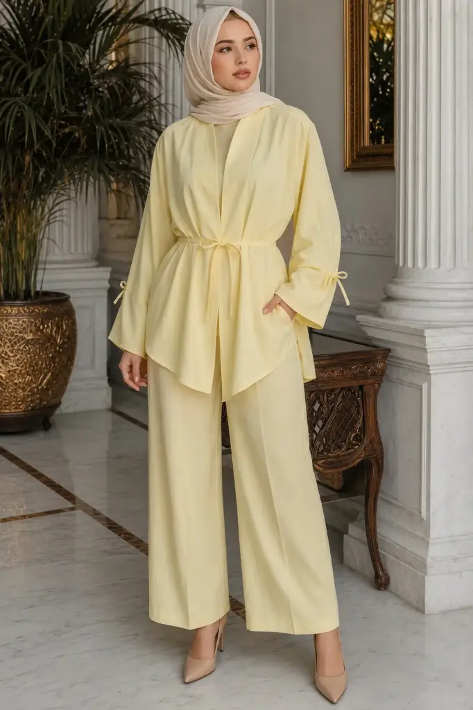 Buttercup Crepe Kimono 3Pc Suit 
