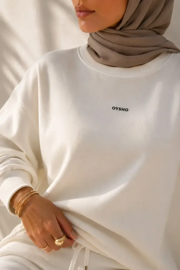 Oysho Cream Midi Modal Lounge Suit
