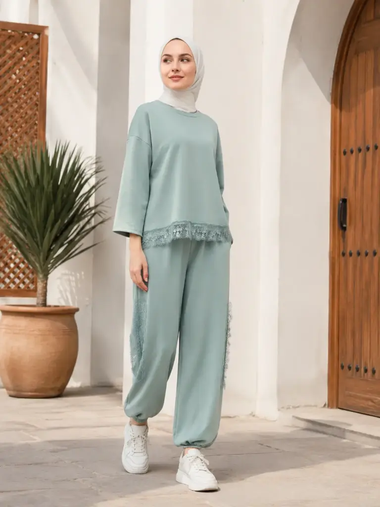 TARA Lace lounge Suit - MINT