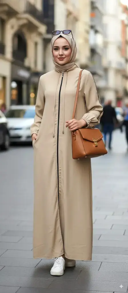 Sporty Abaya With Piping 