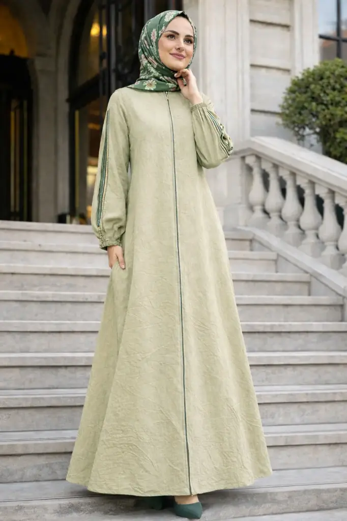 Avo Cupro Stripe Aero Abaya