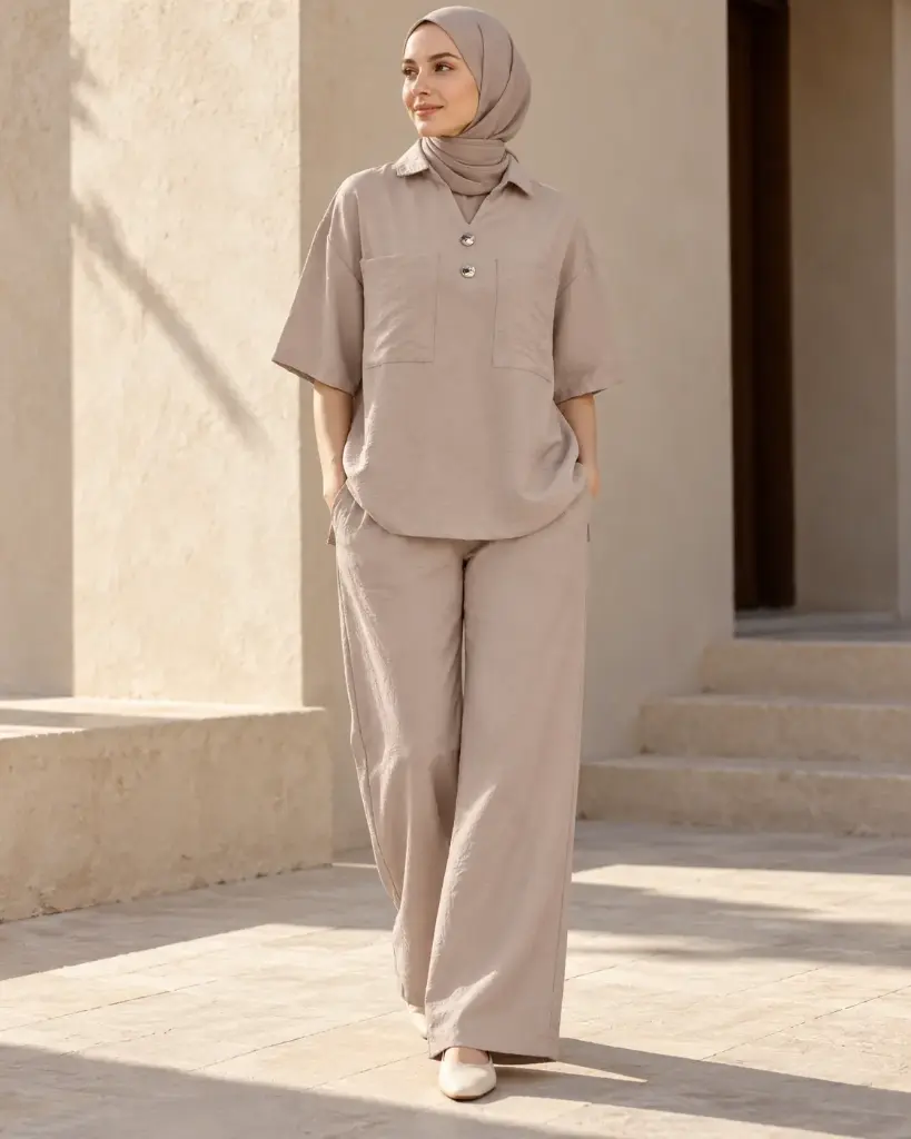 Roya V-Neck Leisure Suit