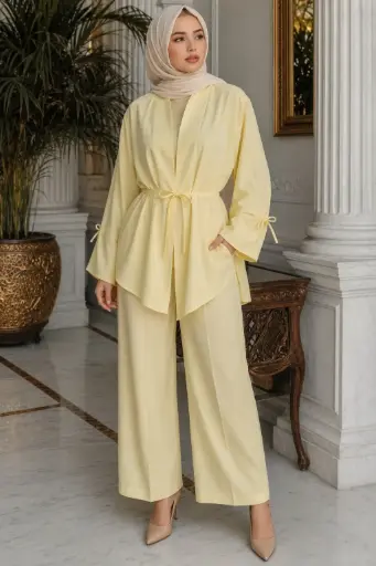 [TKSU037-KEIVA] Buttercup Crepe Kimono 3Pc Suit 