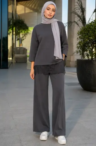 Cassy 3/4 Sleeve Lace Border Lounge Suit