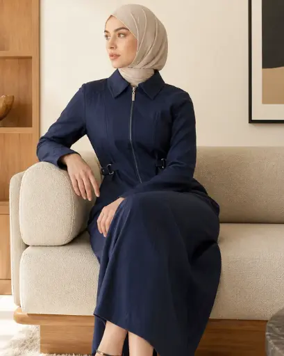 LUSAIL Twill Zip Up Abaya